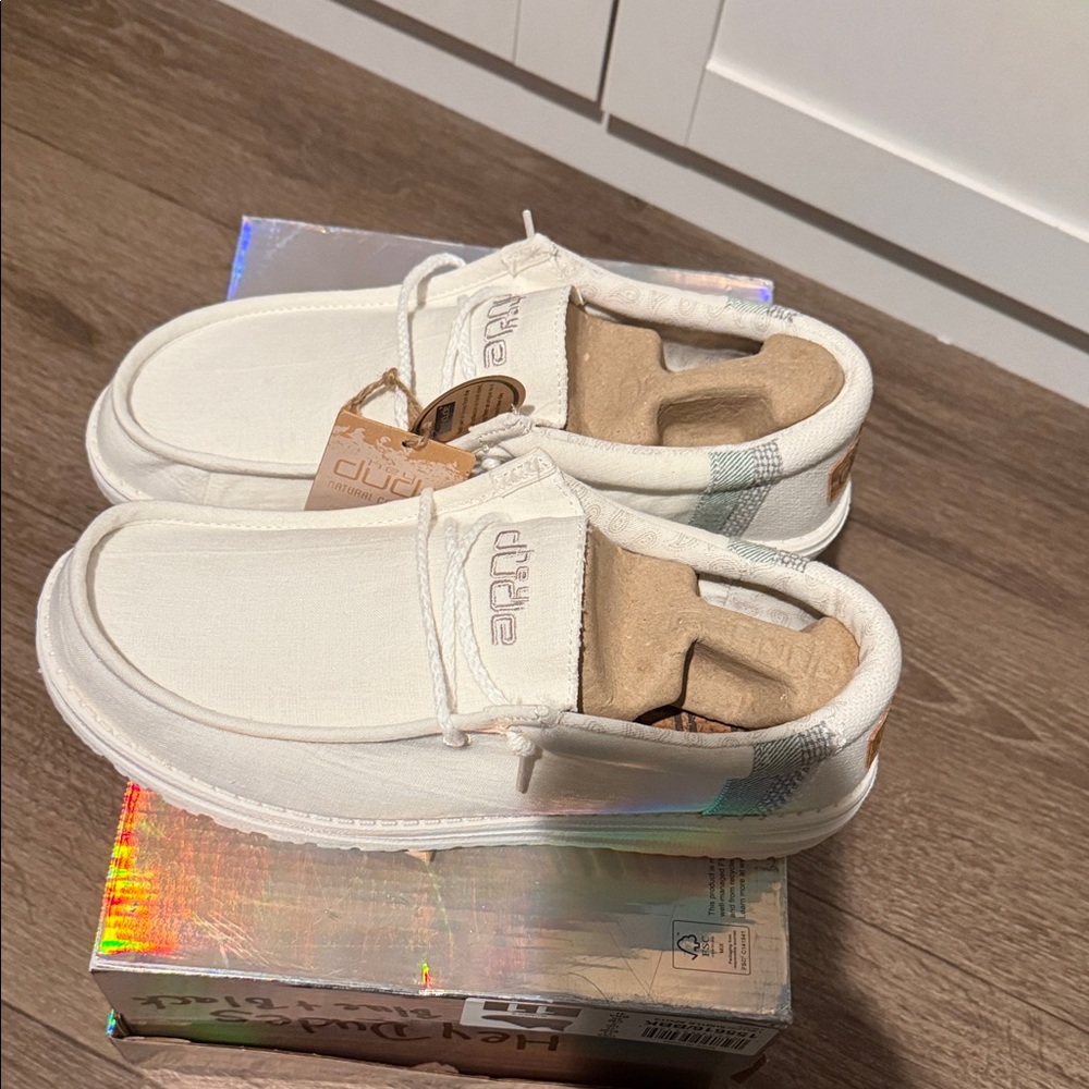 Hey Dude Men's White Slip-On Loafers